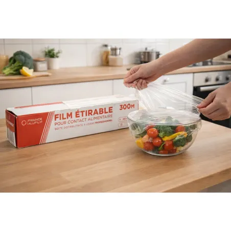 Rouleau de film étirable alimentaire 300 m x 30 cm
