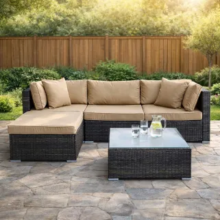 Ensemble Modulo - Canapé d'angle extérieur modulable avec table basse