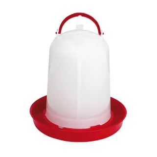 Abreuvoir siphoïde avec poignée 5L pour volailles - Rouge et blanc