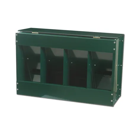 Mangeoire 20 kg 4 compartiments thermolaqué vert 46 x 17 x 40 cm