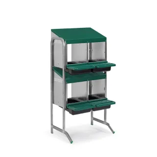 Pondoir poule pro en tôle galvanisée vertical 4 nids