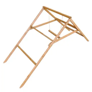 Perchoir poules en bois 2 échelles avec balançoire