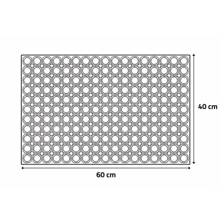 Paillasson caoutchouc 60x40x1,2cm antidérapant entrée