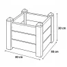 Jardinière carrée bois 30x30 / H 30 cm