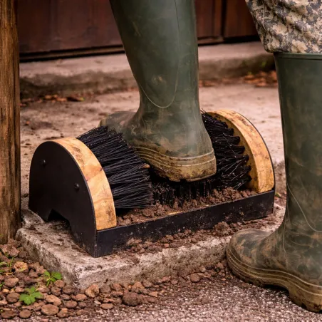 Gratte bottes 4 brosses nylon rigide 23x15cm + repose bien