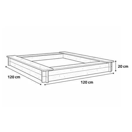 Bac à sable bois 120x120 cm
