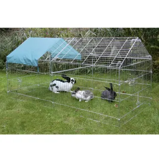 Enclos extérieur zingué avec bâche petits animaux