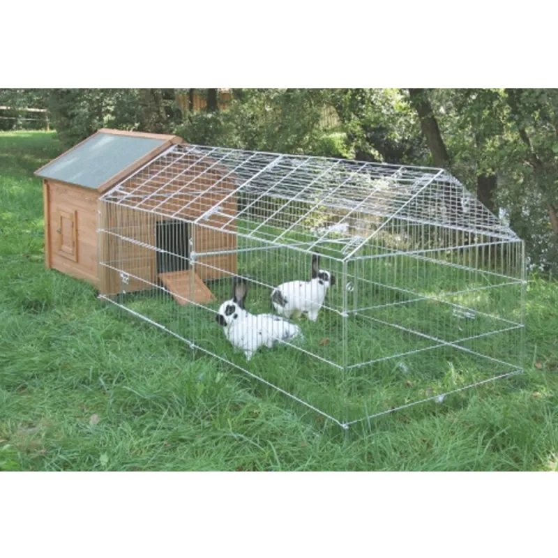 Enclos extérieur zingué avec bâche pour petits animaux
