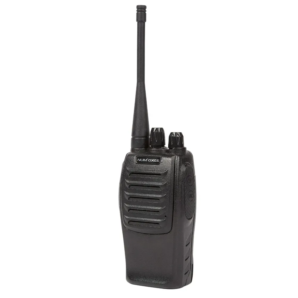 Talkie-walkie Num’axes TLK1022 noir vu de face avec ses commandes rotatives