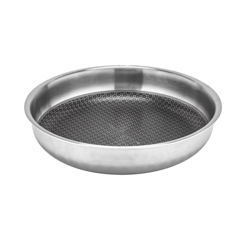 Poêle acier inoxydable nid d'abeille 24 cm