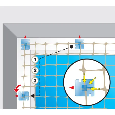Fixation de protection filet FIXNET 30 x 35 mm