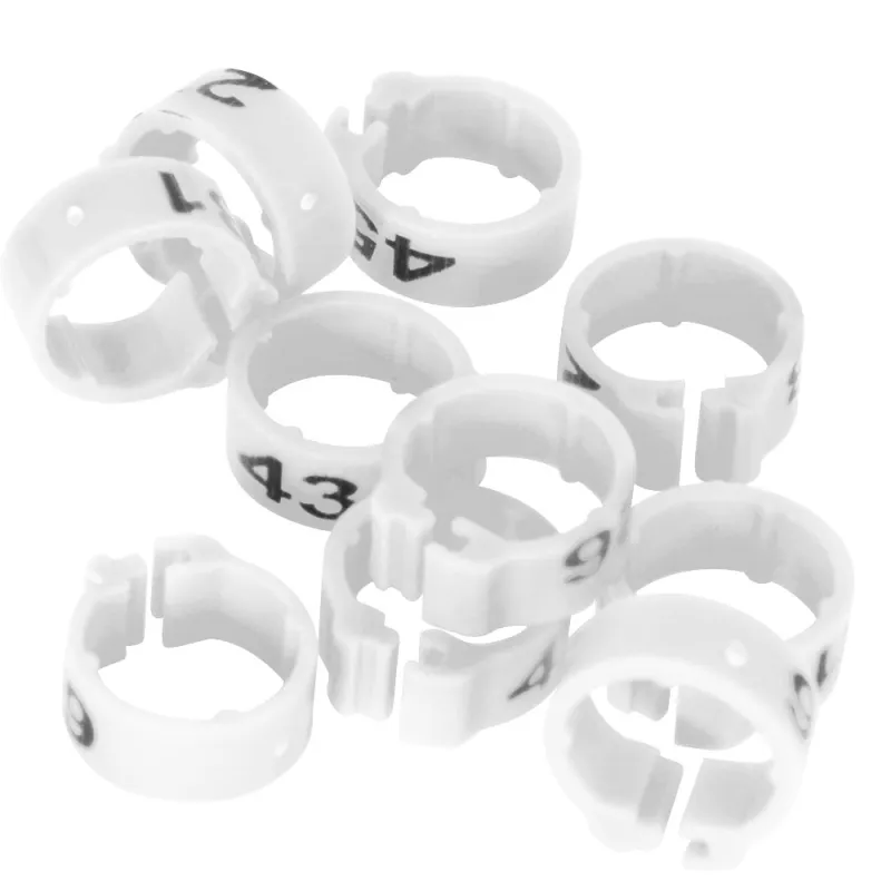 Bagues Spécial Pigeon Marquage Laser Indélébile numérotées 26-50 Blanc