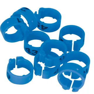 Bagues Spécial Pigeon Marquage Laser Indélébile numérotées 1-25 Bleu