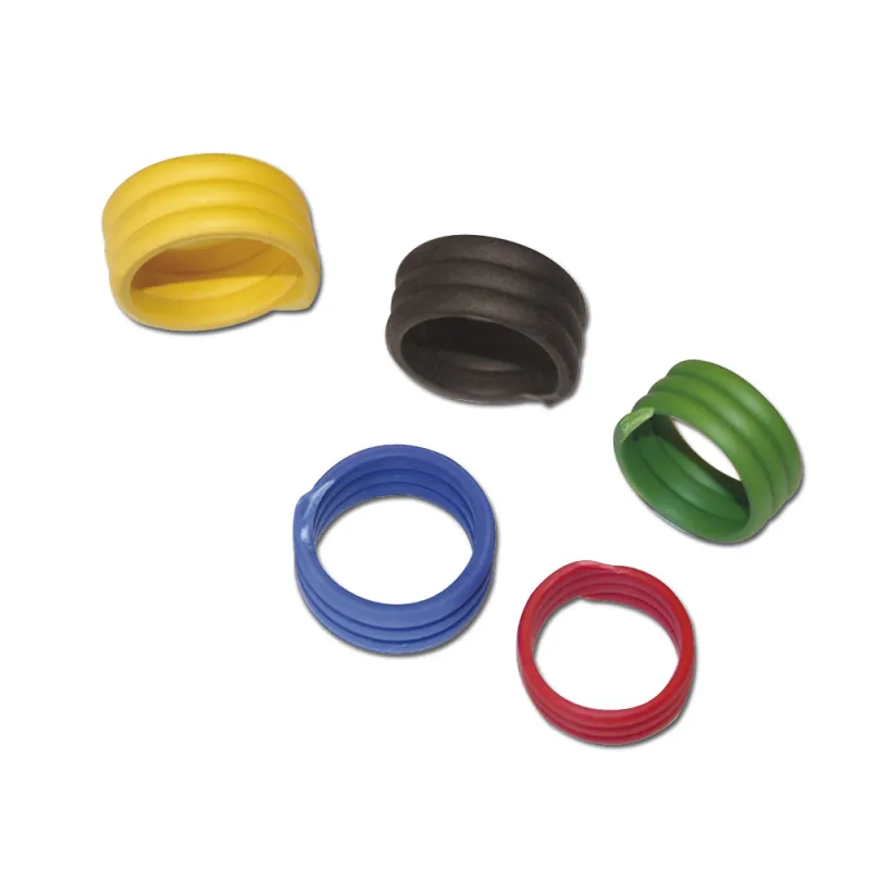 100 Bagues spirale plastique diamètre 18 mm rouge identification