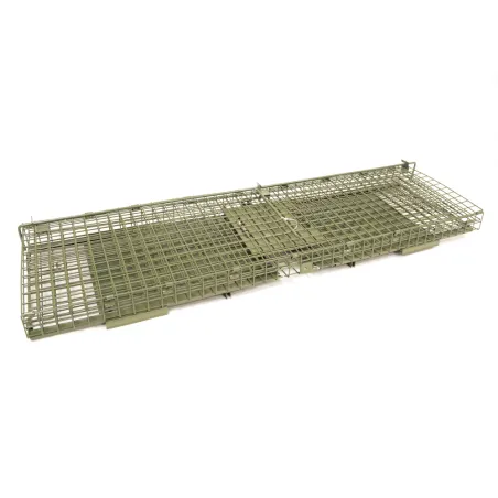 Boîte à fauves pliable 2 entrées maille carrée 160x55x50cm