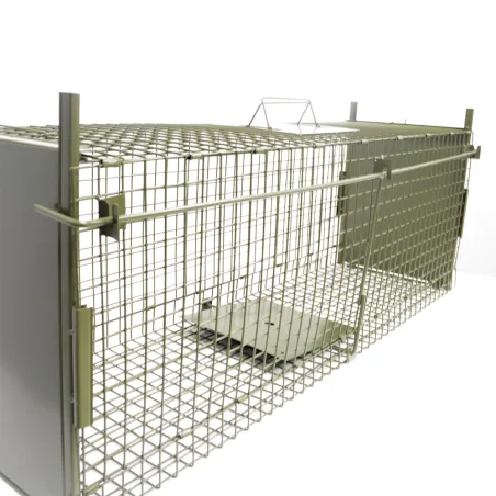 Boîte à fauves pliable 2 entrées maille carrée 160x55x50cm