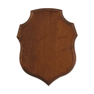  Ecusson chasse trophée chêne ciré 34x28cm