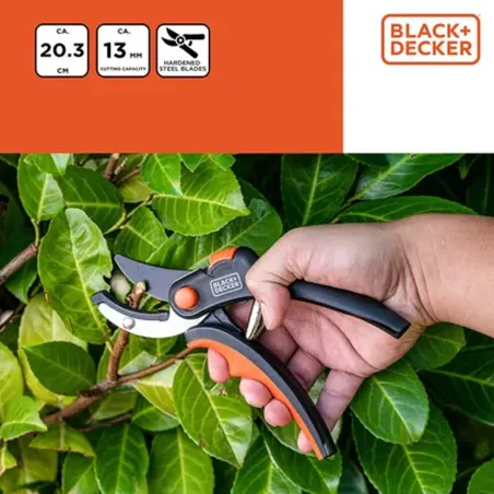 Sécateur Black&Decker® 20cm - Coupe précise et ergonomique
