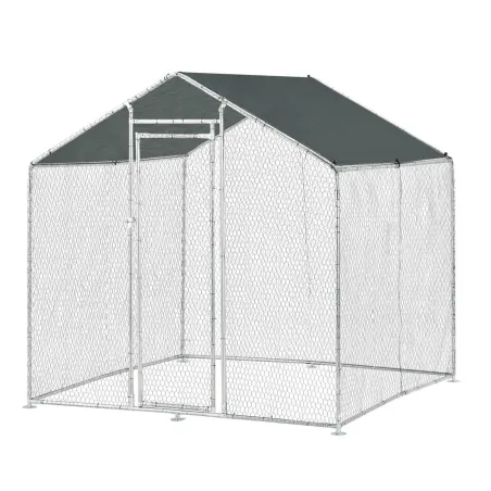 Enclos pour volailles 2x2x2m - 4m² en tube galvanisé et toile PE imperméable