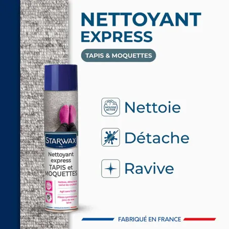 Nettoyant Express Tapis et Moquettes Starwax - Mousse Sèche 600ml