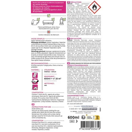 Nettoyant Express Tapis et Moquettes Starwax - Mousse Sèche 600ml