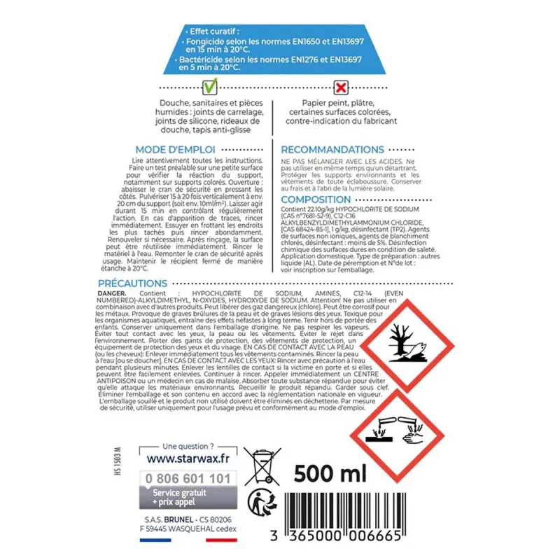 Antimoisissures Starwax pour joints de salle de bain 500ml — free download