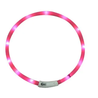 Collier Lumineux Rose Réglable 20-70 cm - Visibilité 500m