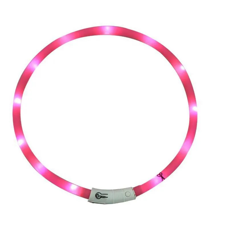 Collier Lumineux Rose Réglable 20-70 cm - Visibilité 500m