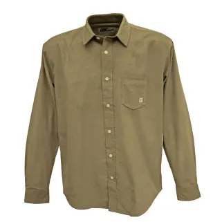 Chemise homme en velours vert Uli - Manches longues - 100% coton