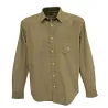 Chemise homme en velours vert Uli - Manches longues - 100% coton