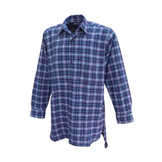 Chemise homme longue manche Tierce en flanelle bleue