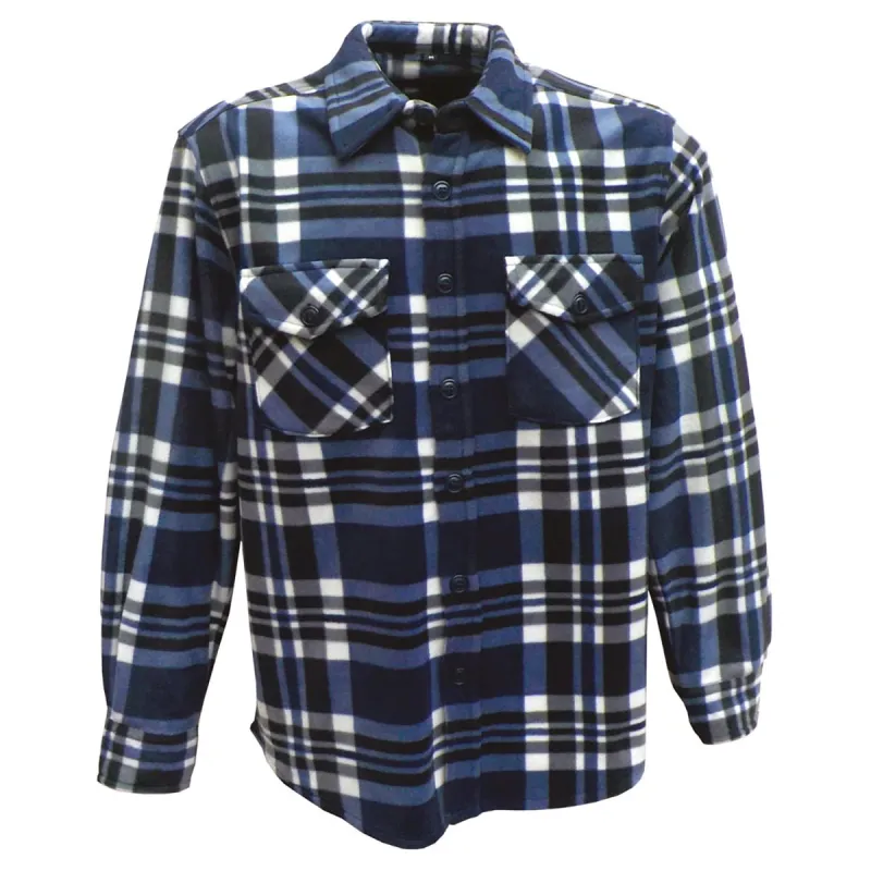 Surchemise polaire Pernis bleu homme - Manches longues 100% polyester