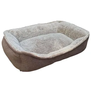 Coussin rectangulaire antidérapant 70x55cm - Marron et beige