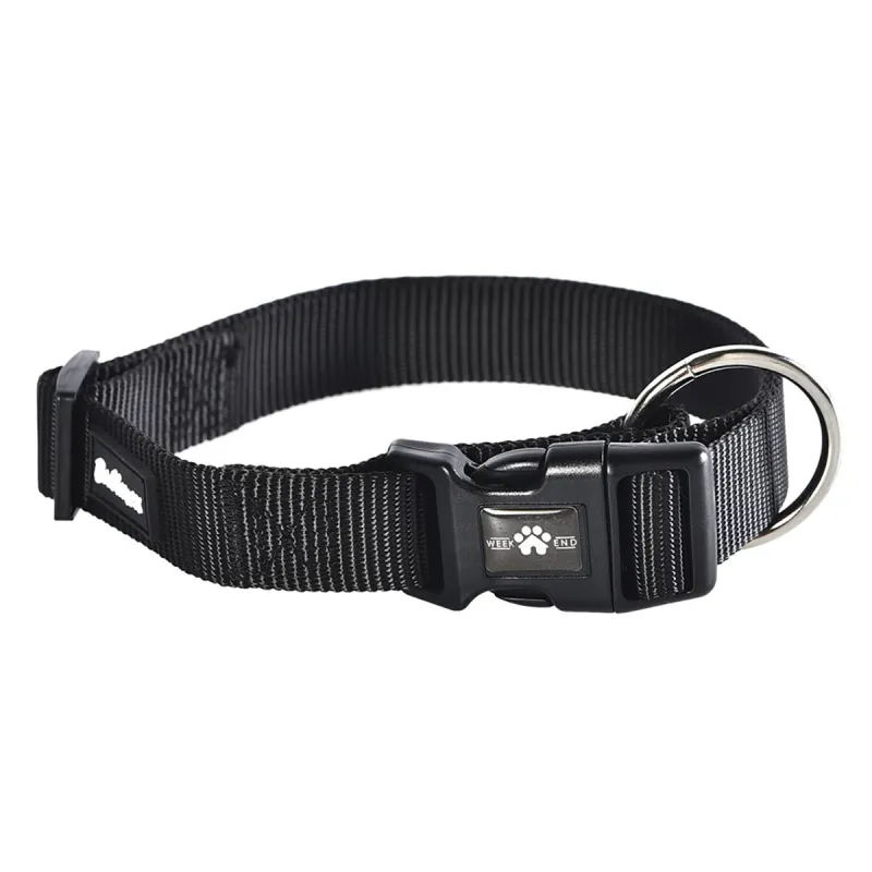 Collier en nylon noir ajustable 45-65 cm