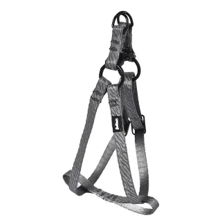 Harnais Réfléchissant Réglable en Nylon Gris - Sécurité Ajustable 50-65 cm