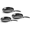 Lot de 3 poêles Vita Verte en aluminium anti-adhésif - Ø20/24/28cm - Tous feux