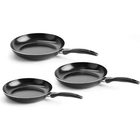 Lot de 3 poêles Vita Verte en aluminium anti-adhésif - Ø20/24/28cm - Tous feux