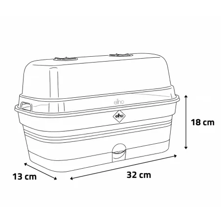 Bac de culture rectangulaire plastique 32 x 13 x 18 cm