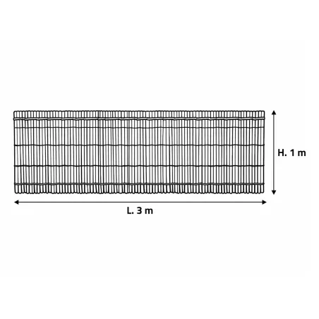 Canisse PVC occultant simple face 1x3m gris - Kit fixation inclus
