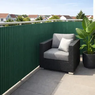 Canisse PVC occultant simple face 1x3m vert - Kit de fixation inclus