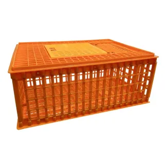 Boîte de Transport pour Volailles en Polyéthylène Haute Densité - 74x54x27 cm Orange