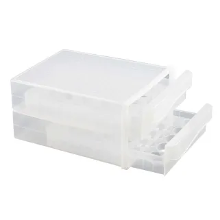 Boîte à œufs plastique transparente 60 œufs - 2 tiroirs 26,5 x 17 x 34 cm