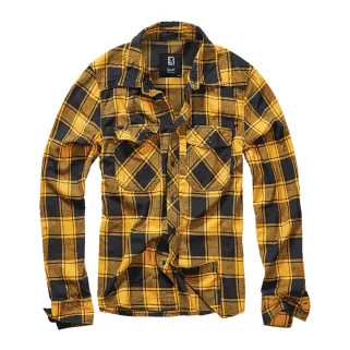 Chemise à carreaux homme en flanelle jaune et noire - Brandit®