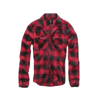 Chemise Homme à Carreaux Rouge et Noire Brandit® - Flanelle 100% Coton
