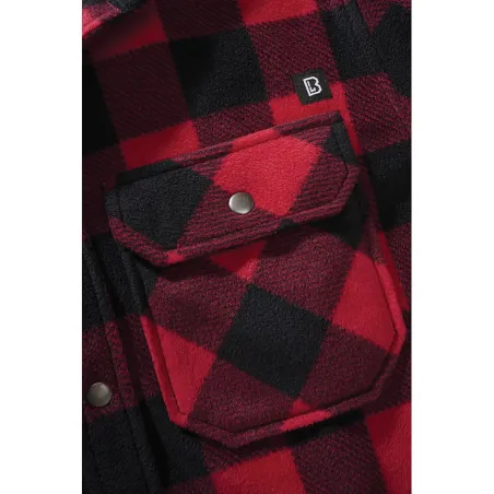 Chemise Polaire Homme Jeff Brandit® - Rouge et Noire - Manches Longues