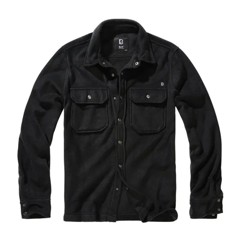 Chemise polaire homme Jeff Brandit® - Manches longues - Noir