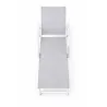 Chaise longue aluminium blanche 175x66cm en toile textilène