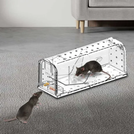 Lot de 2 cages à souris en plastique résistantes avec aération