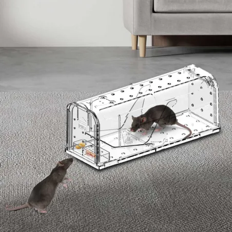 Lot de 2 cages à souris en plastique résistantes avec aération