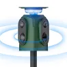 Répulsif Électronique Solaire 360° à Ultrasons et Flash - Étanche IP65